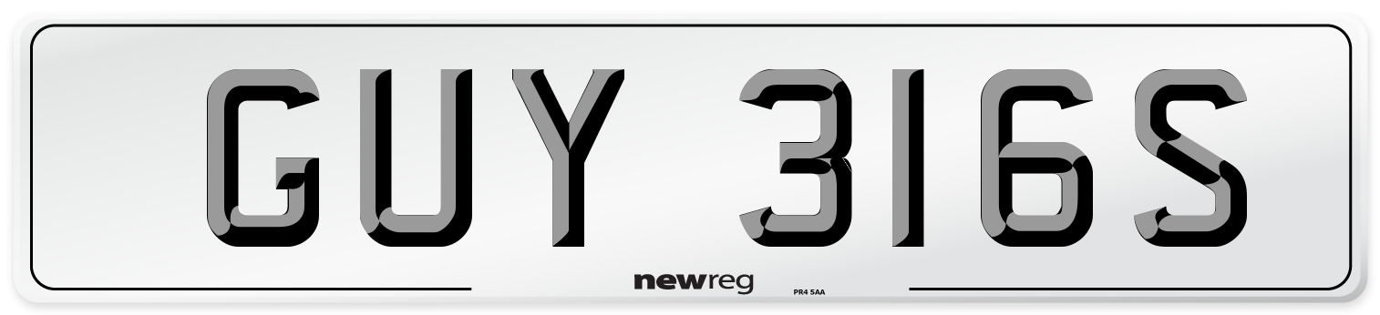 GUY 316S Number Plate from New Reg